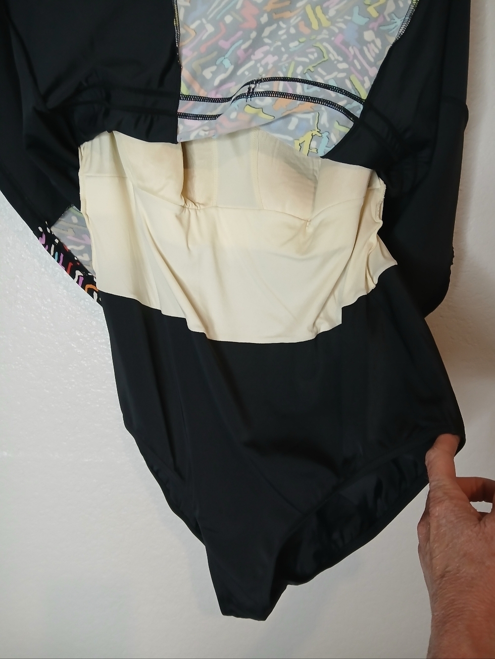 A. Shore Fit Black Multicolor One Piece Swimsuit Dress Size 18 18W - Picture 5 of 5